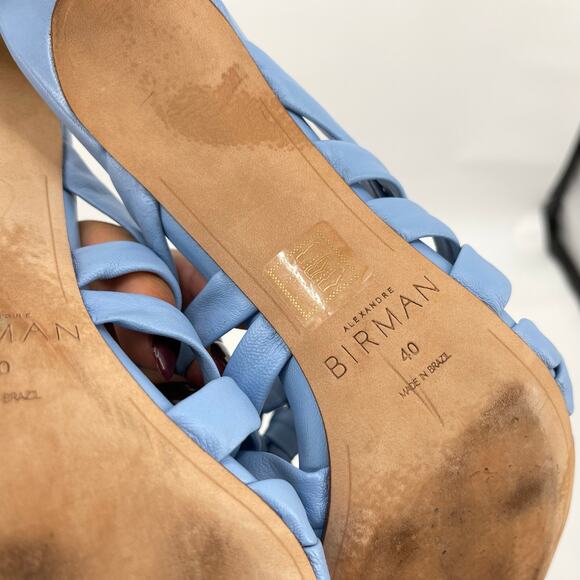 Alexandre Birman | Solange Intreccio 85 Blue Woven Leather Mules 40 / US 10 - Picture 15 of 16